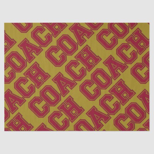 スクールカラーCOACH Varsity Letters-Burgundy-金ゴールド 薄葉紙 (正面)