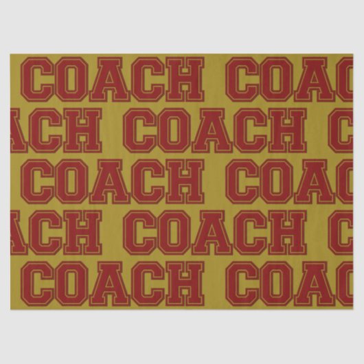 スクールカラーCOACH Varsity Letters-Maroon-金ゴールド 薄葉紙 (正面)