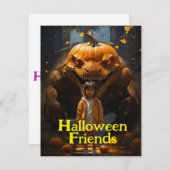 スクールガールとカボチャDinogoblinハロウィーン シーズンカード (正面/裏面)