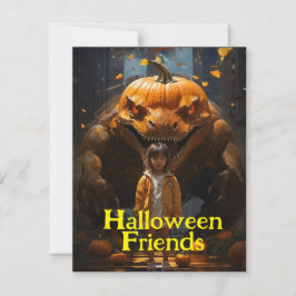 スクールガールとカボチャDinogoblinハロウィーン シーズンカード