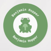 スクールキャンプの防水カエルの名前ラベル ラベル (デザイン1)