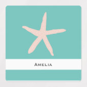 スクールキャンプの防水性ヒトデの名前ラベル ラベル (デザイン2)