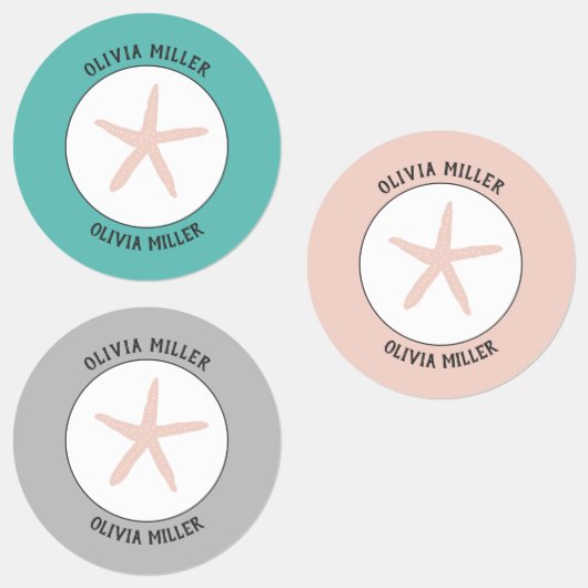 スクールキャンプの防水性ヒトデの名前ラベル ラベル (グループ)