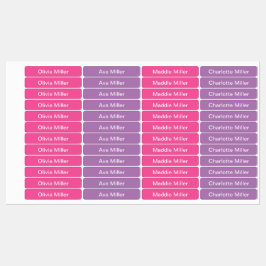 スクールキャンプ保育園の紫色のピンクの名前ラベル ラベル