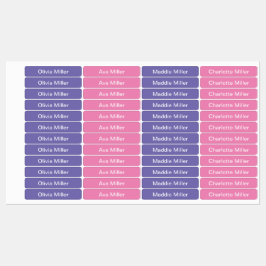 スクールキャンプ保育園の紫色の名前ラベル ラベル