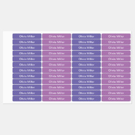 スクールキャンプ保育園の紫色の名前ラベル ラベル