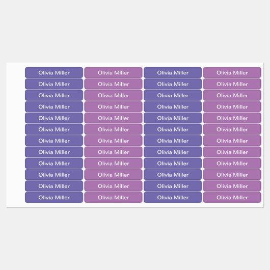 スクールキャンプ保育園の紫色の名前ラベル ラベル (シート)