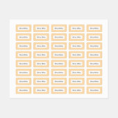 スクールキャンプ保育園の黄色いギンガムの名前ラベル ラベル (シート)