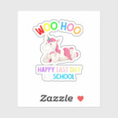 スクールギルの最後の日にピンクのユニコーンWoo Hoo幸せ シール (シート)