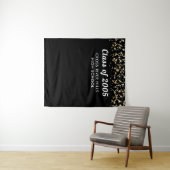 スクールクラスイヤー黒い金ゴールドカスタム背景 タペストリー (インサイチュ(横))