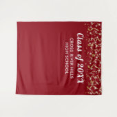 スクールクラス年フォトバックドロップ赤金ゴールド白 タペストリー (正面(横))