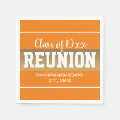 スクールクラス懇親会任意の年オレンジ金ゴールドナプキンス スタンダードカクテルナプキン (正面)