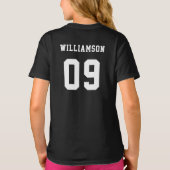 スクールクラブチーム名番号ホッケー Tシャツ (裏面)