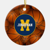 スクールクラブfavチームカラーズカスタムバスケット セラミックオーナメント (正面)