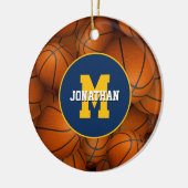 スクールクラブfavチームカラーズカスタムバスケット セラミックオーナメント (左)