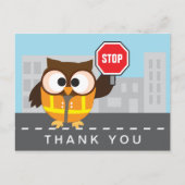 スクールクロッシングガードかわいいフクロウ ポストカード (正面)