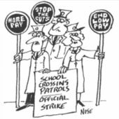 スクールクロッシングパトロール棒つきキャンデーの男性ストライキ シール (正面)