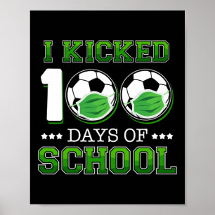 スクールサッカー100日着用顔マスクを蹴った ポスター