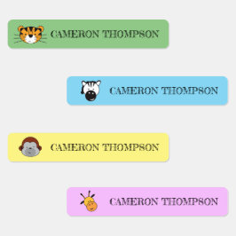 スクールサファリパーソナライズされたー動物イラスト ラベル