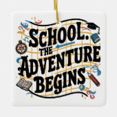 スクールザアドベンチャー開始おもしろい引用文 セラミックオーナメント (正面)