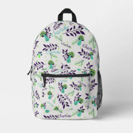 スクールジムアイスホワイトおもしろいマッシュルーム名前をカスタムする プリントバックパック