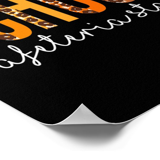 スクールスカフェテリアスタッフヒョウ秋秋感謝してい ポスター (角)