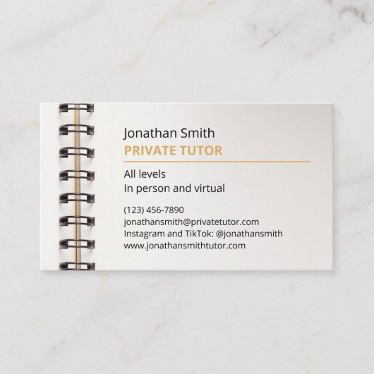 スクールスパイラルノート家庭教師の名刺 名刺 (正面)