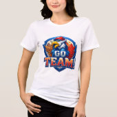 スクールスピリットシャツ – Go Team!学校プライドTシャツ トライブレンドTシャツ (正面)