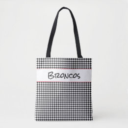 スクールスピリットチームカラーチェックスポーツ名おもしろい トートバッグ