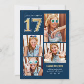 スクールスピリット編集可能カラー卒業招待状 招待状 (正面)