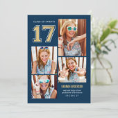 スクールスピリット編集可能カラー卒業招待状 招待状 (スタンド正面)