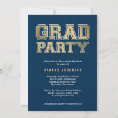 スクールスピリット編集可能カラー卒業招待状 招待状 (裏面)