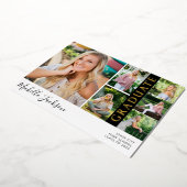 スクールスピリット6写真卒業（黒）発表 箔招待状 (回転した状態)