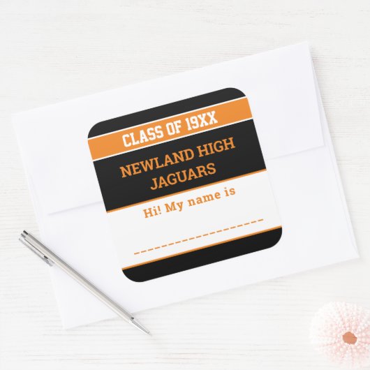 スクールスピリット！カスタムClass懇親会名タグ スクエアシール (封筒)