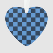 スクールスポーツチェッカーボードイニシャルハートチームおもしろい オーナメント (裏面)