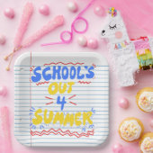 スクールズアウトルーズリーフ紙招待状 ペーパープレート (パーティー)