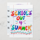 スクールズアウトルーズリーフ紙招待状 招待状 (正面/裏面)