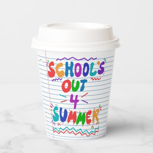 スクールズアウトルーズリーフ紙招待状 紙コップ (正面)