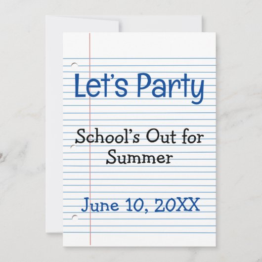 スクールズアウトルーズリーフ紙 招待状 (正面)