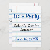 スクールズアウトルーズリーフ紙 招待状 (正面/裏面)