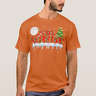 スクールセクレタリークリスマスツリーライトヒョウSanta Hat Tシャツ