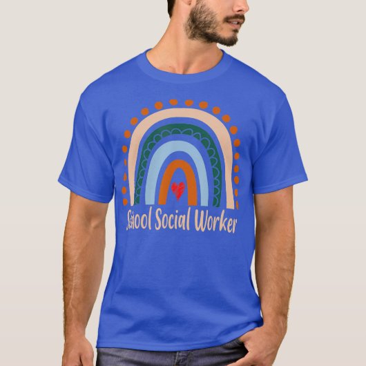 スクールソーシャルワーカーボホレインボー卒業あなた Tシャツ (正面)