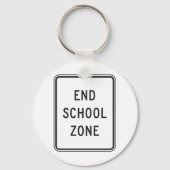 スクールゾーン道路標識の終了 キーホルダー (正面)