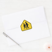 スクールゾーン高速道路標識 ラウンドシール (封筒)