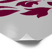 スクールダマスクアートIプラムピンクグレー ポスター (コーナー)