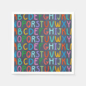 スクールチャルクボードアルファベットパーティー紙ナプキン スタンダードカクテルナプキン (正面)