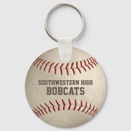 スクールチームと選手の名前の汚れた野球 キーホルダー (正面)