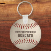 スクールチームと選手の名前の汚れた野球 キーホルダー (正面)