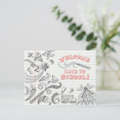 スクールドゥードルズウェルカム新学期はがき ポストカード (スタンド正面)