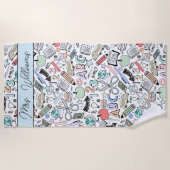 スクールドードルキュート夏ビーチタオル ビーチタオル (正面)